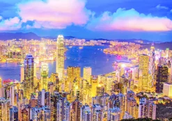 Educa Puzzel + Extra Item|Astrologie & Wereldkaarten<Hong Kong Skyline - Glow in the Dark - puzzel 1000 stukjes