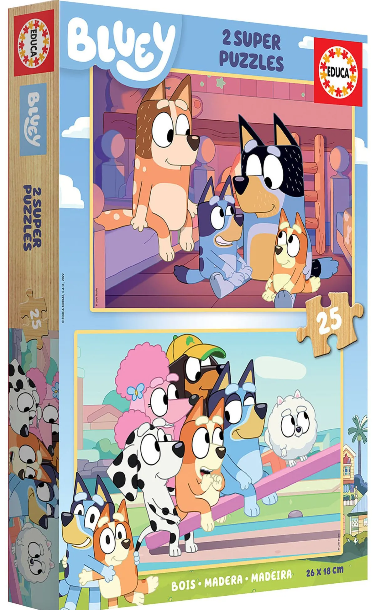 Kinderen Educa Disney, Pixar, Marvel|Legpuzzels<HOUT: Bluey - 2 x 25 stukjes