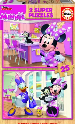 Kinderen Educa Disney, Pixar, Marvel|Legpuzzels<HOUT: Minnie and the Happy Helpers - 2 puzzels x 25 stukjes