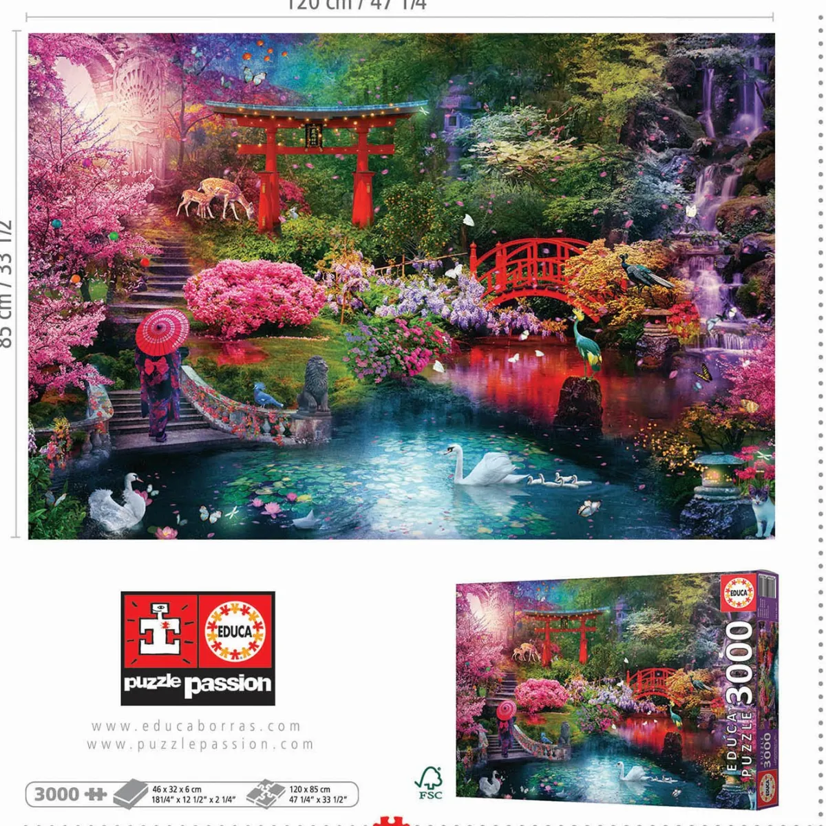 Educa Landschappen|2000 En Meer<Japanse Tuin - puzzel van 3000 stukjes