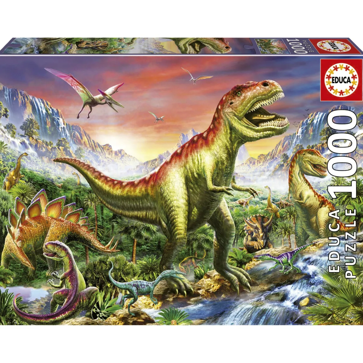Educa Tekening|Dieren<Jurassic Forest - puzzel 1000 stukjes