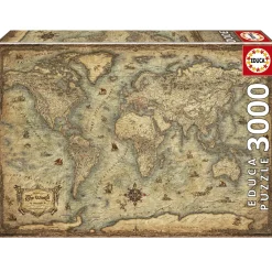 Educa Panorama|Astrologie & Wereldkaarten<Kaart van de Wereld - puzzel van 3000 stukjes