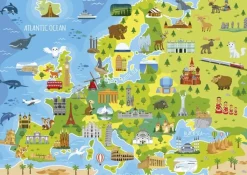 Kinderen Educa Steden En Gebouwen|Legpuzzels<Kaart van Europa - puzzel van 150 stukjes