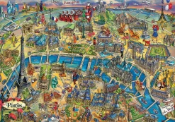 Kinderen Educa Steden En Gebouwen|Legpuzzels<Kaart van Parijs - legpuzzel van 500 stukjes