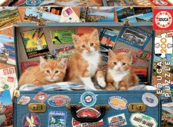 Kinderen Educa Dieren|Legpuzzels<Katjes op reis - puzzel van 200 stukjes