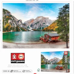 Educa Landschappen|2000 En Meer<Lago di Braies in de herfst - puzzel van 3000 stukjes
