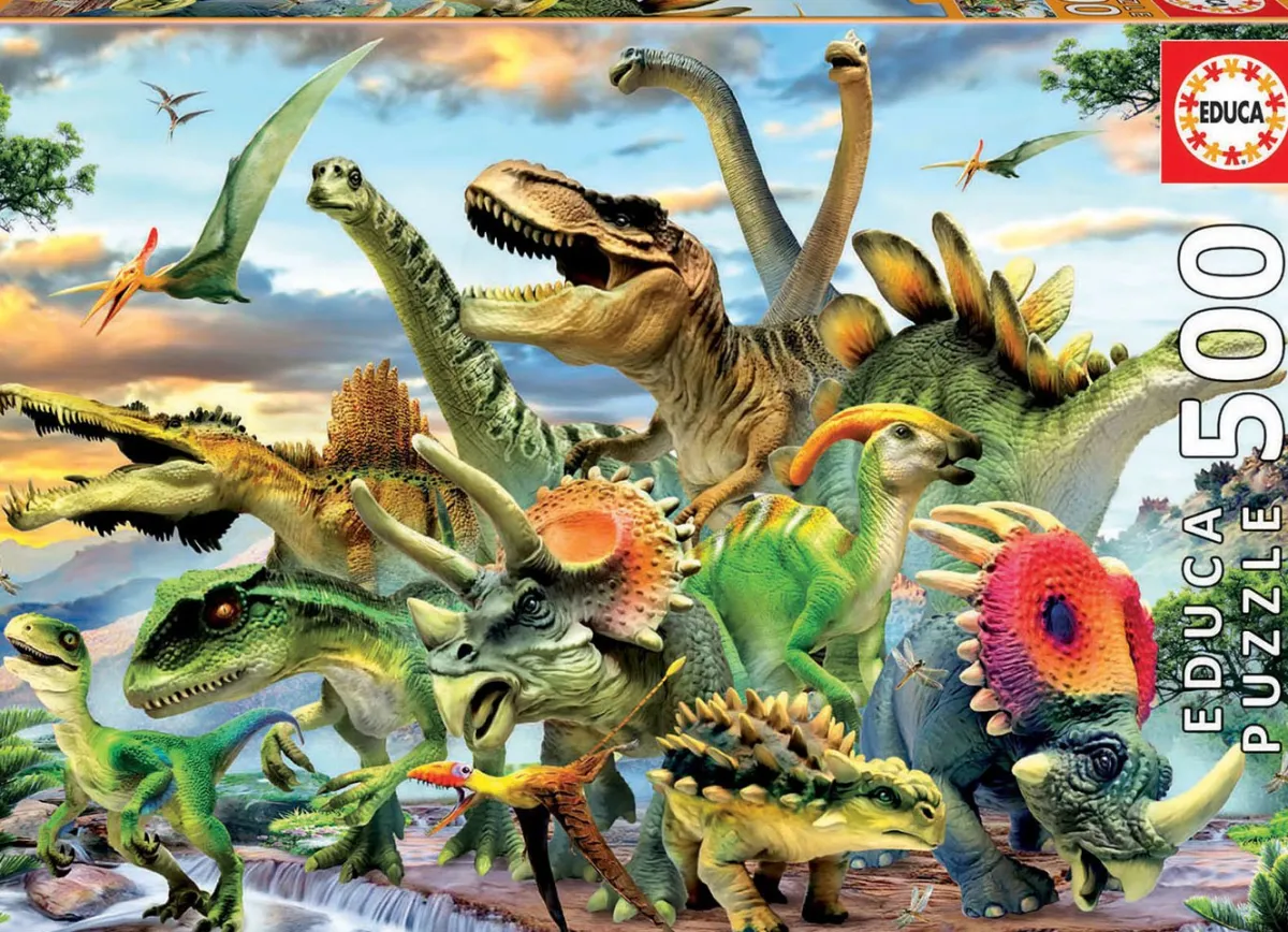 Kinderen Educa Dieren|Legpuzzels<Machtige dinosaurussen - legpuzzel van 500 stukjes