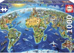 Educa Miniatuur Puzzel|Astrologie & Wereldkaarten<Miniatuur puzzel - Wereldsymbolen - 1000 stukjes