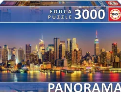 Educa Panorama|Astrologie & Wereldkaarten<New York Skyline Panorama - puzzel van 3000 stukjes