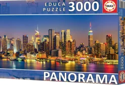 Educa Panorama|Astrologie & Wereldkaarten<New York Skyline Panorama - puzzel van 3000 stukjes