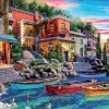 Educa Panorama|Steden En Gebouwen<Ondergaande zon in Como - puzzel van 3000 stukjes