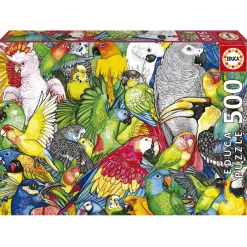 Kinderen Educa Tekening|Dieren<Papegaaien - legpuzzel van 500 stukjes