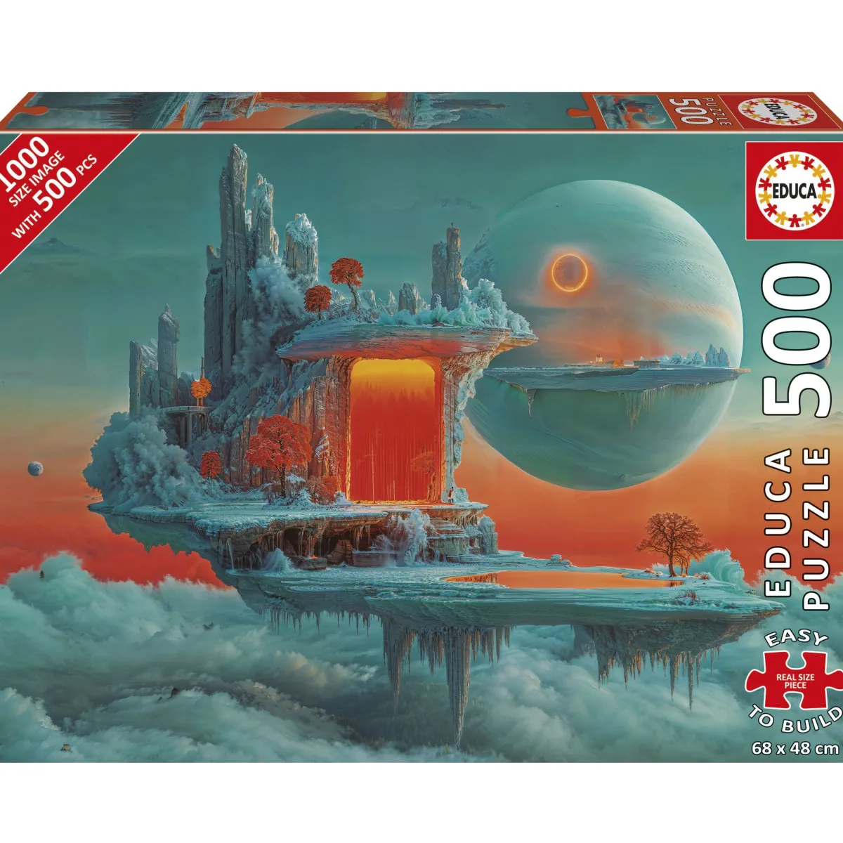 Kinderen Educa Fantasy|Tekening<Planeet van Vuur en Ijs - legpuzzel van 500 XL stukjes