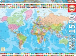 Educa Astrologie & Wereldkaarten|1500-1999<Politieke wereldkaart - legpuzzel van 1500 stukjes
