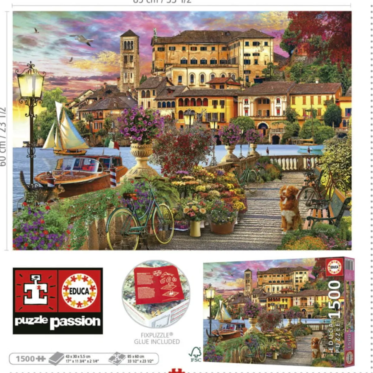 Educa Tekening|Landschappen<Promenade in Italië - legpuzzel van 1500 stukjes