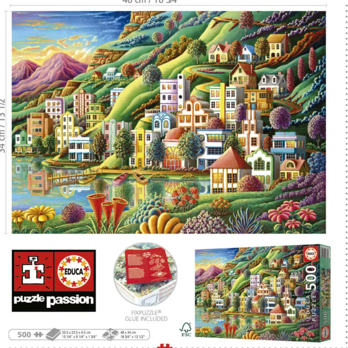 Kinderen Educa Tekening|Landschappen<Puerto Escondido - legpuzzel van 500 stukjes