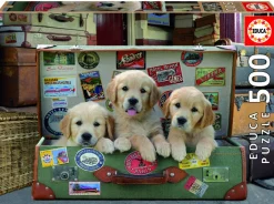 Kinderen Educa Dieren|Legpuzzels<Puppies in de koffer - legpuzzel van 500 stukjes