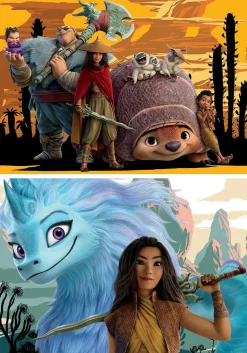 Kinderen Educa Disney, Pixar, Marvel|Legpuzzels<Raya en de laatste draak - 2 x 48 stukjes