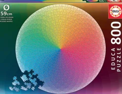 Kinderen Educa Legpuzzels|500-999<Regenboog - Cirkelvormige puzzel - 800 stukjes