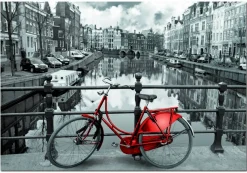 Educa Steden En Gebouwen|1000-1499<Rode fiets in Amsterdam, 1000 stukjes