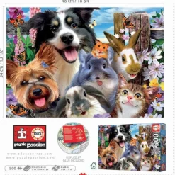 Kinderen Educa Tekening|Dieren<Selfie in de tuin - legpuzzel van 500 stukjes