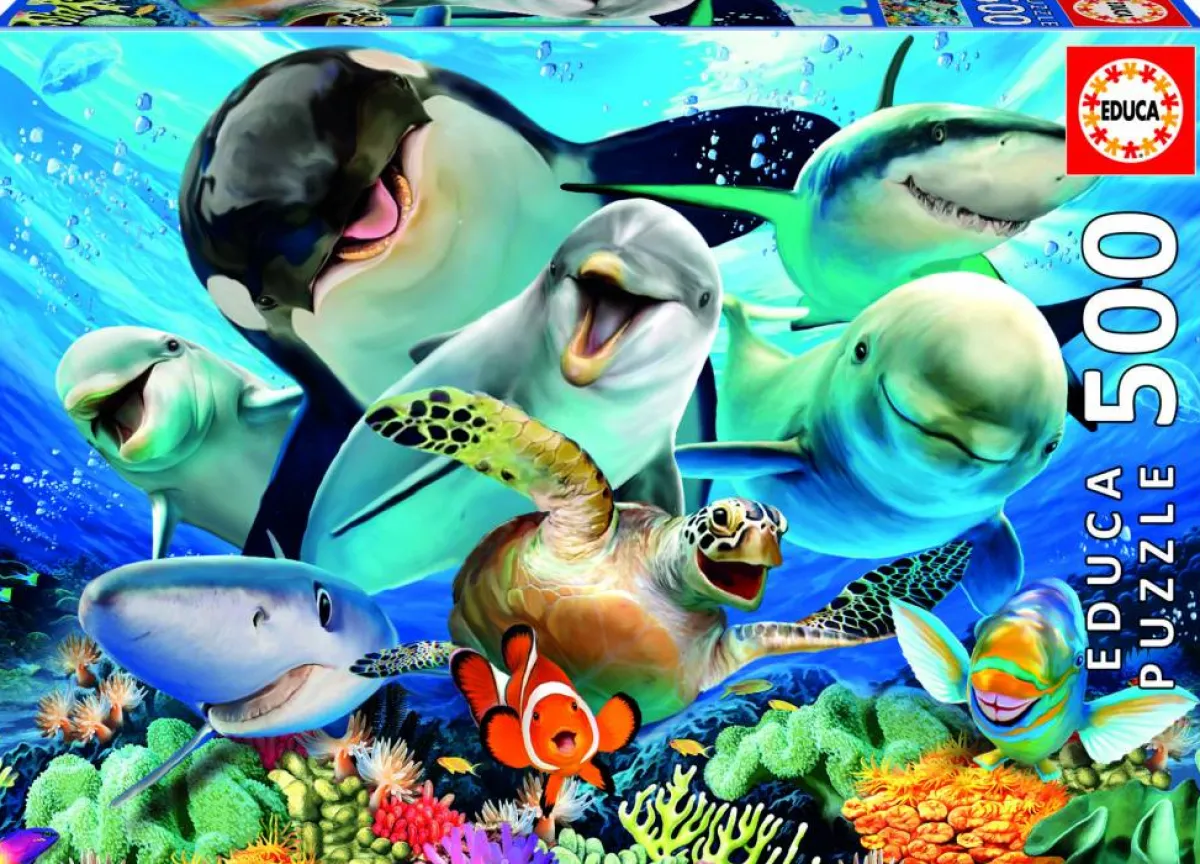 Kinderen Educa Dieren|Legpuzzels<Selfie onder water - legpuzzel van 500 stukjes
