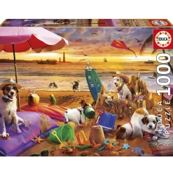 Educa Dieren|1000-1499<Spelende honden op het strand - puzzel 1000 stukjes
