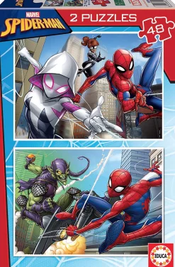 Kinderen Educa Disney, Pixar, Marvel|Legpuzzels<Spiderman - 2 x 48 stukjes