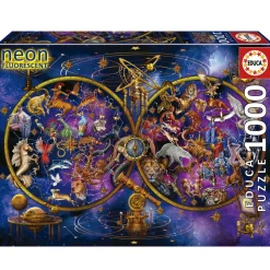 Educa Puzzel + Extra Item|Astrologie & Wereldkaarten<Sterrenbeelden - Glow in the Dark - puzzel 1000 stukjes