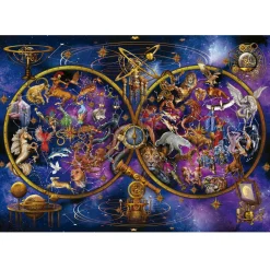 Educa Puzzel + Extra Item|Astrologie & Wereldkaarten<Sterrenbeelden - Glow in the Dark - puzzel 1000 stukjes
