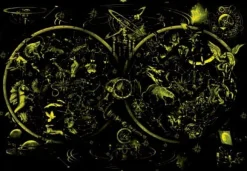 Educa Puzzel + Extra Item|Astrologie & Wereldkaarten<Sterrenbeelden - Glow in the Dark - puzzel 1000 stukjes