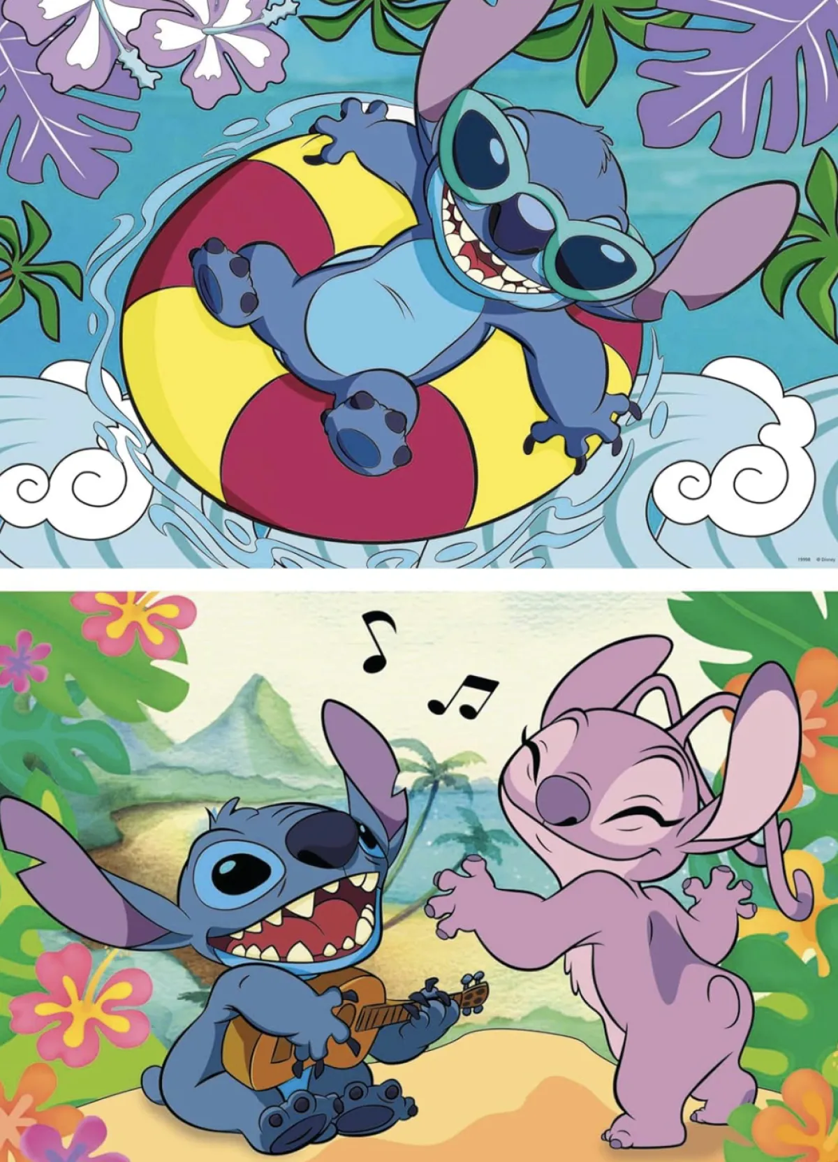 Kinderen Educa Disney, Pixar, Marvel|Legpuzzels<Stitch - 2 puzzels van 100 stukjes