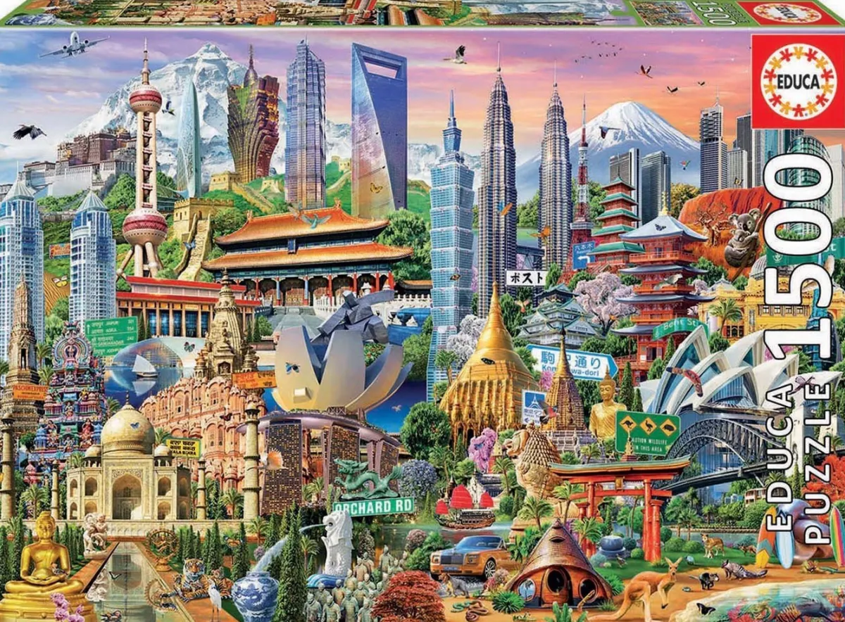 Educa Steden En Gebouwen|1500-1999<Symbolen van Azië - legpuzzel van 1500 stukjes