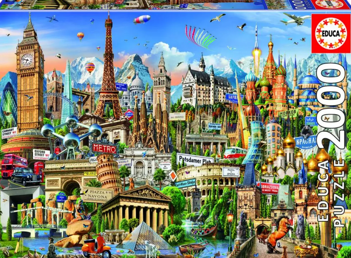 Educa Steden En Gebouwen|2000 En Meer<Symbolen van Europa - puzzel van 2000 stukjes