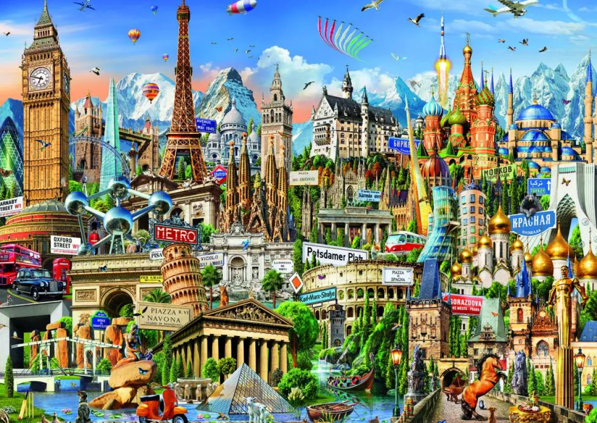 Educa Steden En Gebouwen|2000 En Meer<Symbolen van Europa - puzzel van 2000 stukjes