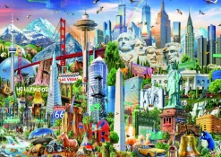 Educa Steden En Gebouwen|1500-1999<Symbolen van Noord-Amerika - legpuzzel van 1500 stukjes