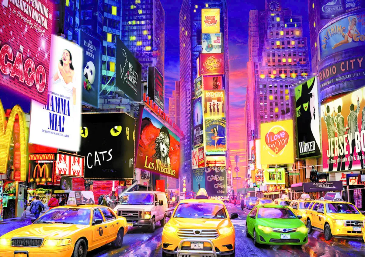 Educa Puzzel + Extra Item|Steden En Gebouwen<Times Square - Glow in the Dark - puzzel 1000 stukjes
