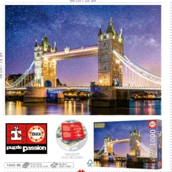 Educa Puzzel + Extra Item|Steden En Gebouwen<Tower Bridge, Londen - Glow in the Dark - puzzel 1000 stukjes