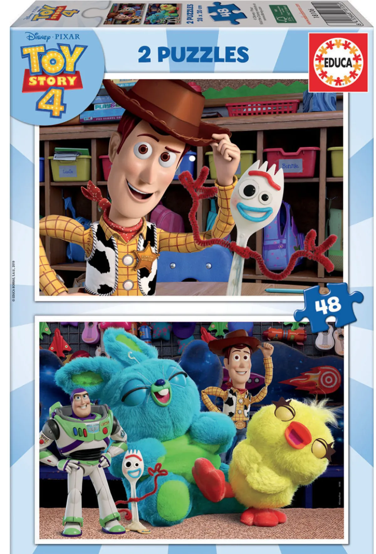 Kinderen Educa Disney, Pixar, Marvel|Legpuzzels<Toy Story 4 - 2 x 48 stukjes