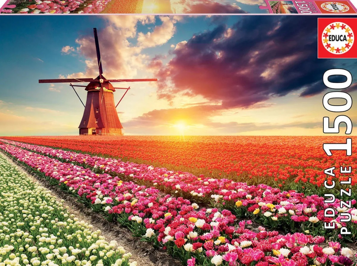 Educa Landschappen|Steden En Gebouwen<Tulpenlandschap- legpuzzel van 1500 stukjes