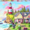 Educa Tekening|Landschappen<Vuurtoren bij de oceaan - puzzel van 3000 stukjes