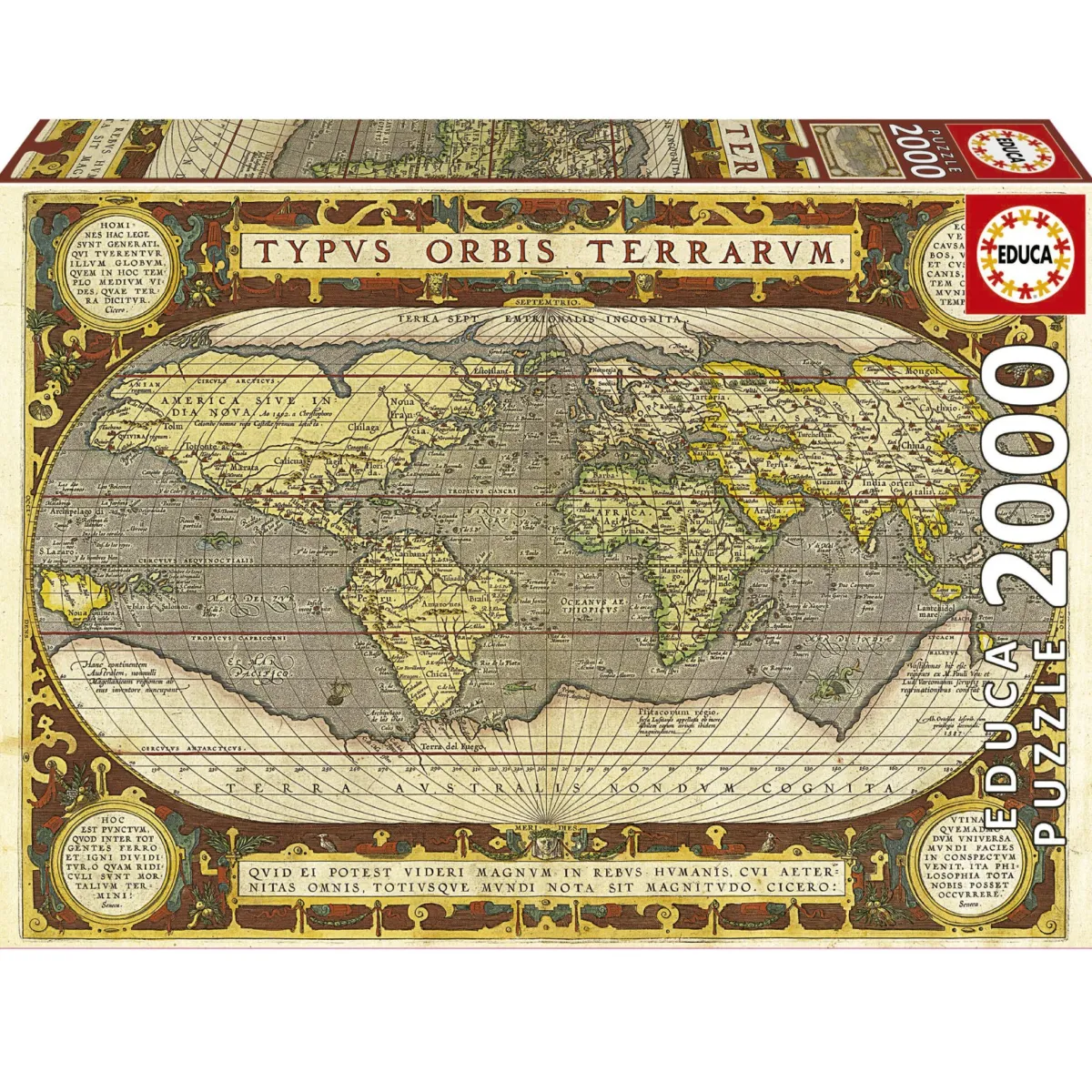 Educa Astrologie & Wereldkaarten|2000 En Meer<Wereldkaart, Mapamundi - puzzel van 2000 stukjes