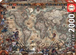 Educa Kunst En Cultuur|Astrologie & Wereldkaarten<Wereldkaart van de Piraten - puzzel van 2000 stukjes