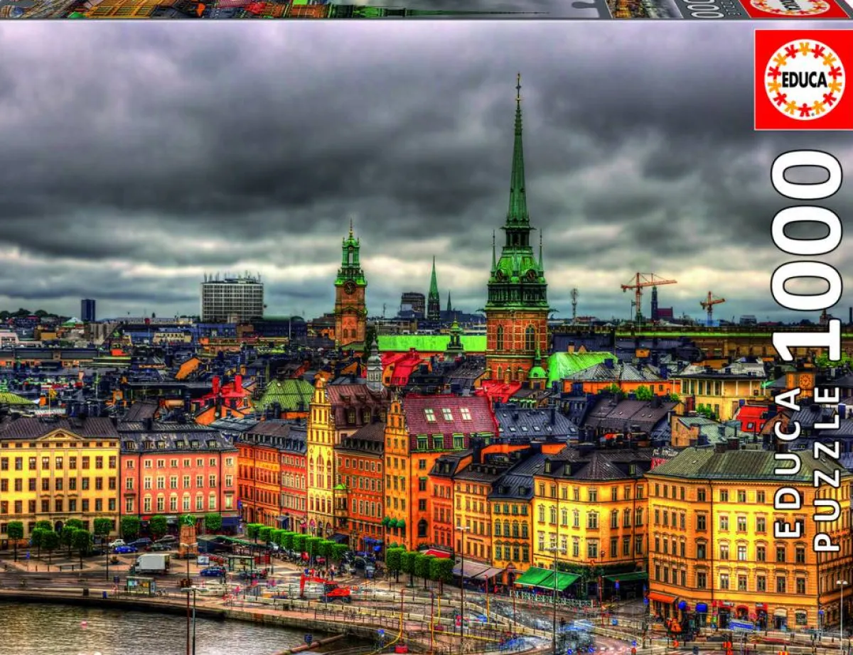 Educa Steden En Gebouwen|1000-1499<Zicht op Stockholm in Zweden - legpuzzel van 1000 stukjes