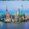 Educa Steden En Gebouwen|1000-1499<Zonsondergang in Shanghai - puzzel 1000 stukjes