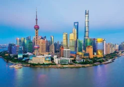 Educa Steden En Gebouwen|1000-1499<Zonsondergang in Shanghai - puzzel 1000 stukjes