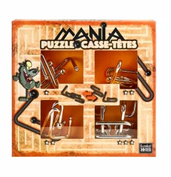 Eureka Breinbrekers<Mania Puzzels - Oranje - 4 metalen breinbrekers in doos