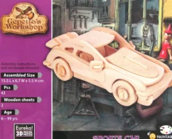 Kinderen Eureka 3d Puzzels|3dpuzzels<Sportwagen - Gepetto's Workshop - 3D puzzle in hout