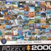 Eurographics Puzzles Kunst En Cultuur|Landschappen<Globetrotter - Wereld - Collage - puzzel van 2000 stukjes