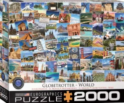Eurographics Puzzles Kunst En Cultuur|Landschappen<Globetrotter - Wereld - Collage - puzzel van 2000 stukjes
